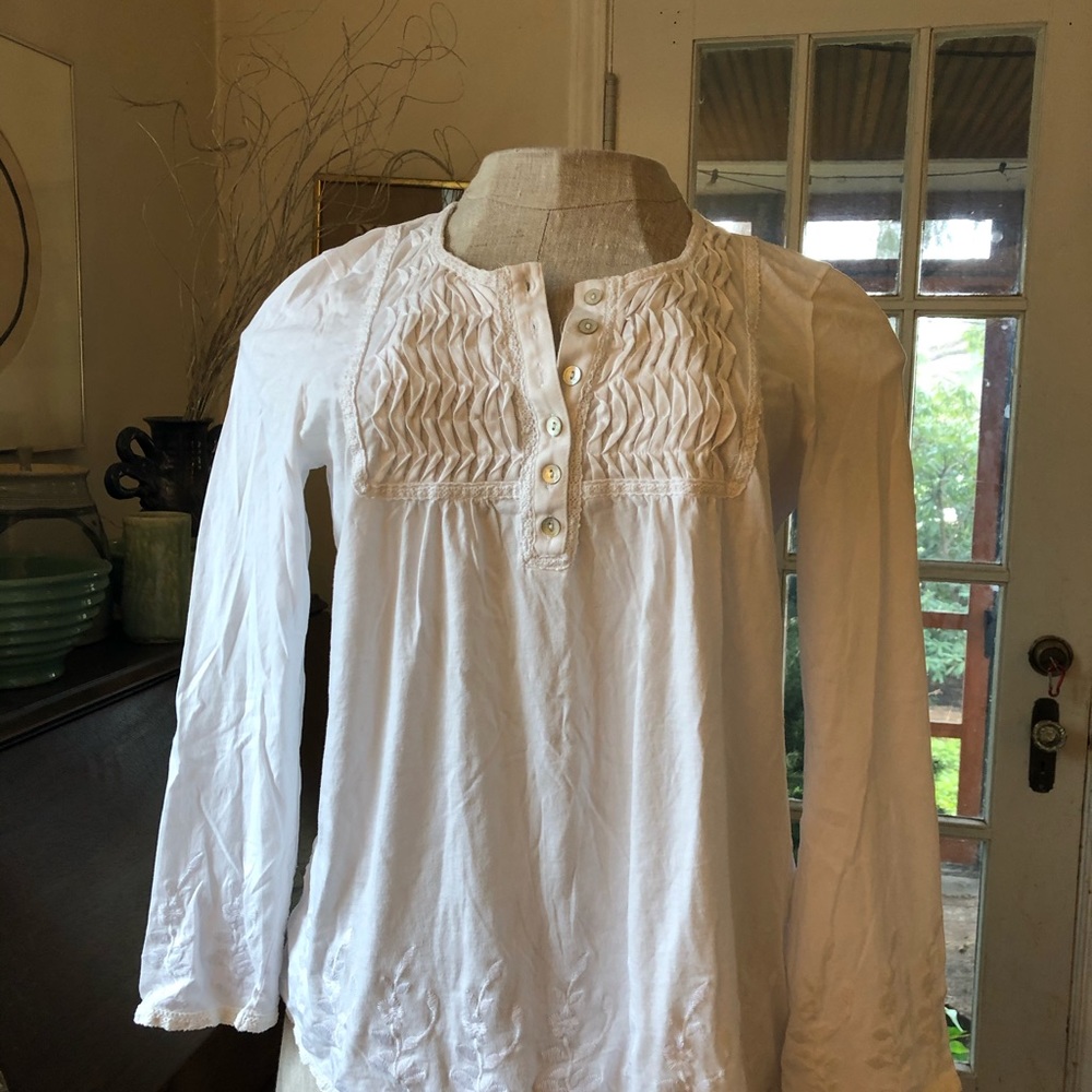 Sundance white embroidered Henley